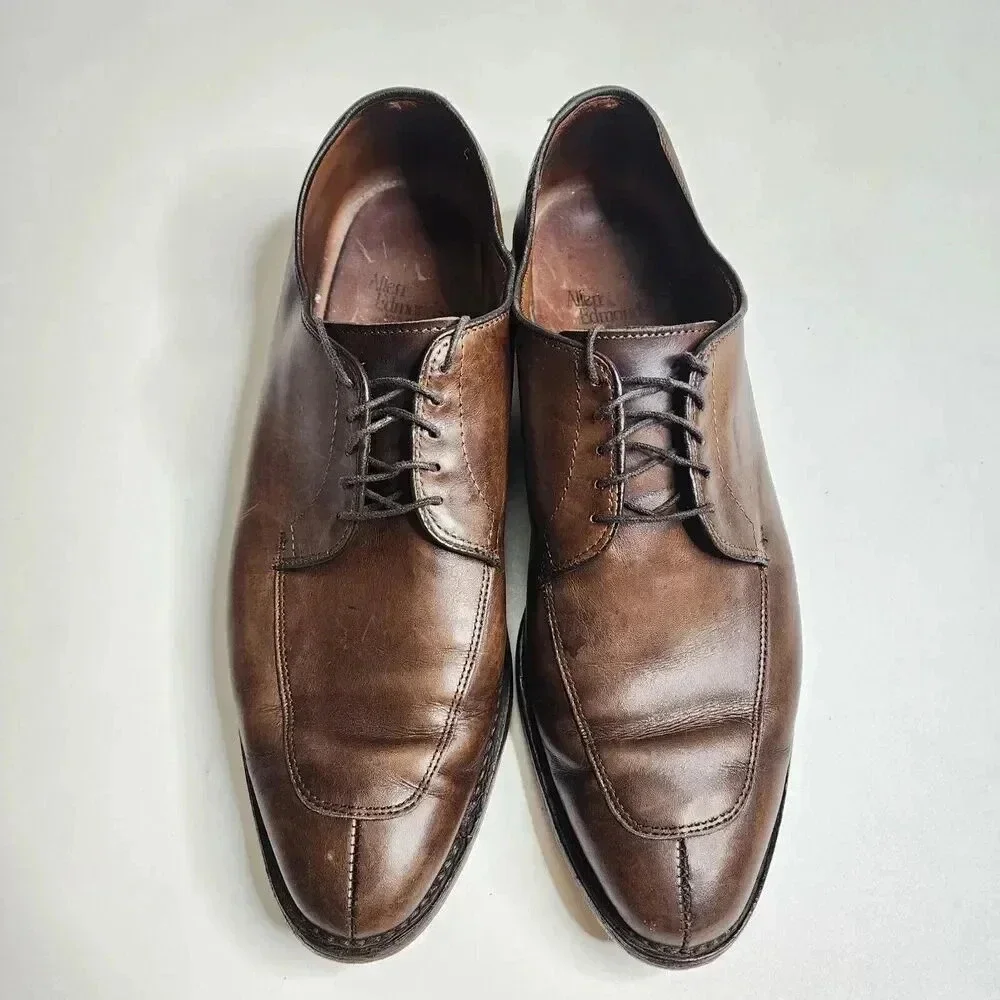 Allen Edmonds Delray Split Toe Lace Up‎ Oxfords Vero Cuoio Super Prime Size 11 D